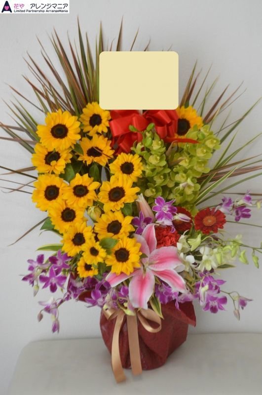 画像1: 開店祝いの花お任せ　アレンジ　10000円｜沖縄の花屋アレンジマニア (1)