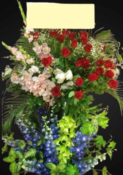 画像1: スタンド花　季節の花　お任せ　２段【予算50000円】 (1)